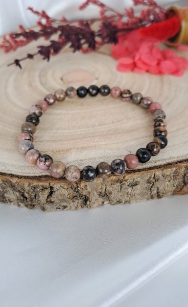 Bracelet en Rhodonite de 6mm