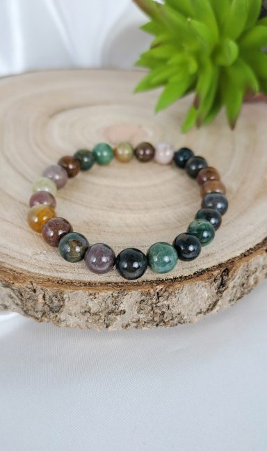 Un bracelet en pierre naturelle d'Agate Indienne de 8mm